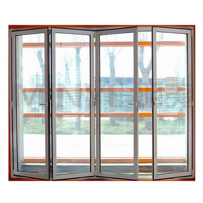Portas decorativas de vidro dobrável de alumínio com tira de borracha EPDM e vidro de 5 mm 12A 5 mm