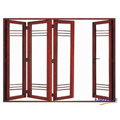 Portas decorativas de vidro dobrável de alumínio com tira de borracha EPDM e vidro de 5 mm 12A 5 mm