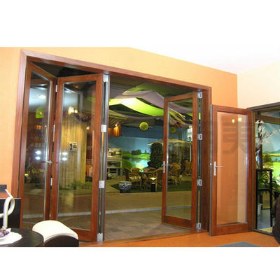 Portas decorativas de vidro dobrável de alumínio com tira de borracha EPDM e vidro de 5 mm 12A 5 mm