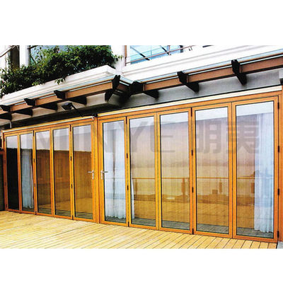 Portas decorativas de vidro dobrável de alumínio com tira de borracha EPDM e vidro de 5 mm 12A 5 mm