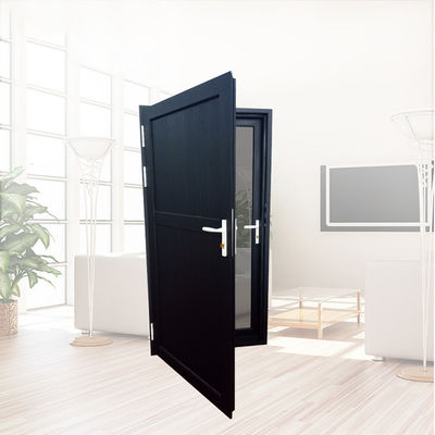 Porta de liga de alumínio integrada com perfil branco e aço inoxidável