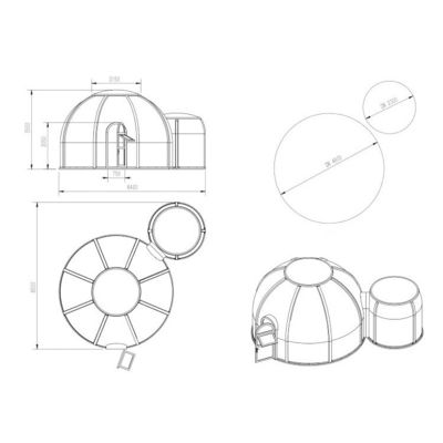 Hotel Dome House com o mais novo design Star View de 2020 e espaçoso 5M * 7,5M * 3,5M Tamanho