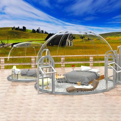 Casa transparente pré-fabricada de cúpula para tenda de bolhas de resort em Xangai 6M * H3.25M Tamanho