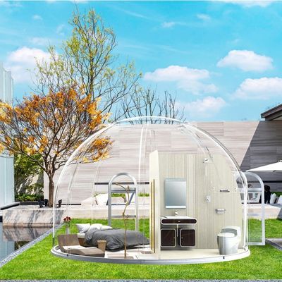 Casa transparente pré-fabricada de cúpula para tenda de bolhas de resort em Xangai 6M * H3.25M Tamanho