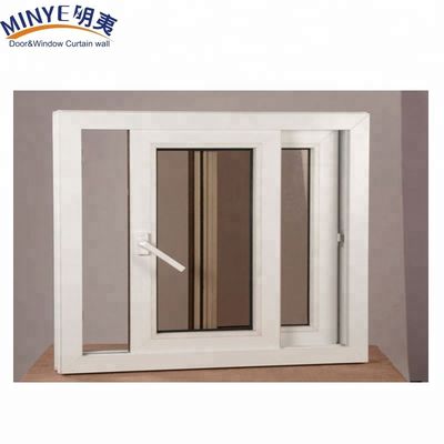 Janela deslizante de UPVC de estrutura de plástico econômica com padrão de abertura horizontal