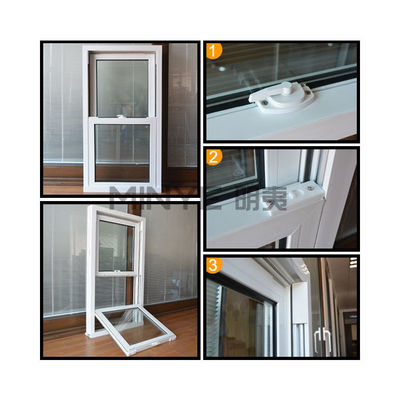 Estilo de design moderno PVC/UPVC VERTICAL Janela deslizante com funcionalidade de pendurar duplo