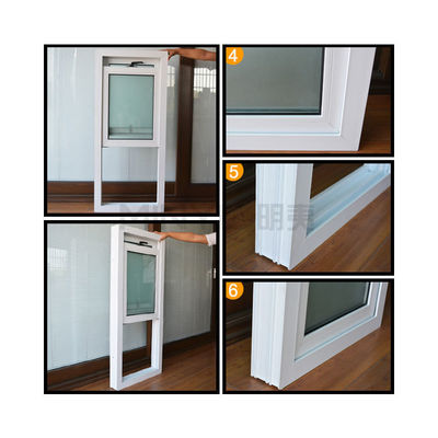 Estilo de design moderno PVC/UPVC VERTICAL Janela deslizante com funcionalidade de pendurar duplo