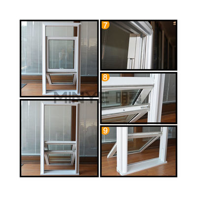 Estilo de design moderno PVC/UPVC VERTICAL Janela deslizante com funcionalidade de pendurar duplo
