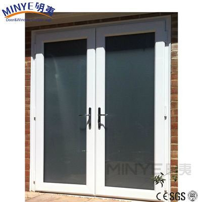 Porta francesa de perfil de PVC de vidro em estilo de design do sudoeste com material plástico