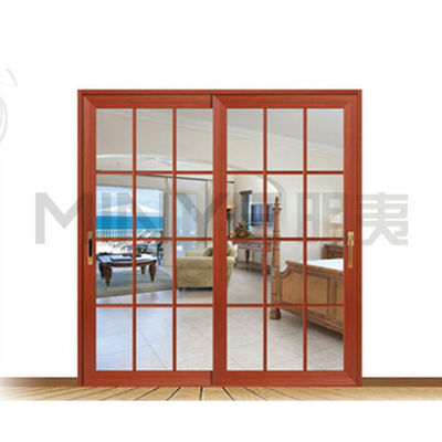 Sistema de portas de madeira de entrada principal de alumínio deslizante com estilo aberto deslizante em verde dourado