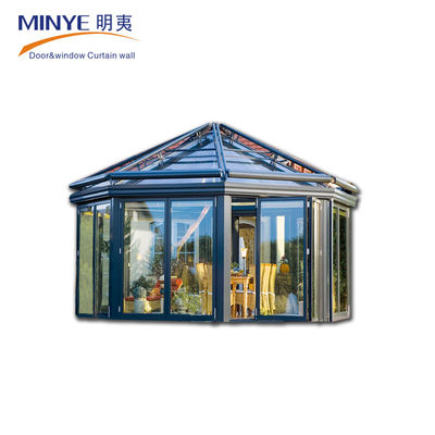 Sala de sol de vidro de design moderno popular para tratamento de anodização de varanda e jardim