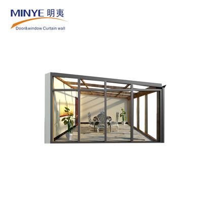 Sala de sol de vidro de design moderno popular para tratamento de anodização de varanda e jardim