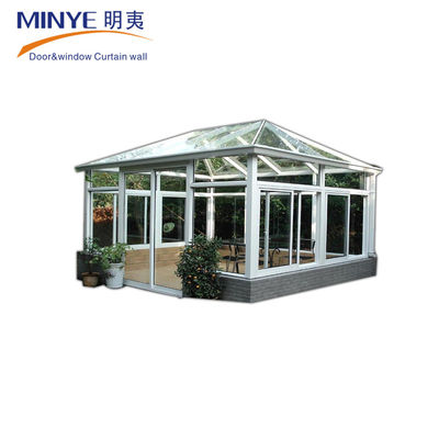 Sala de sol de vidro de design moderno popular para tratamento de anodização de varanda e jardim