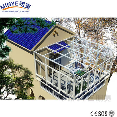 Sala de sol com vidro duplo temperado para casa de vidro de alumínio pré-fabricada