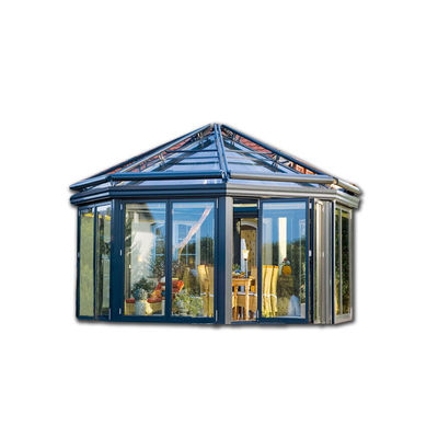 Acessórios de vidro de liga de alumínio Sala de sol Design moderno com moldura de telhado triangular
