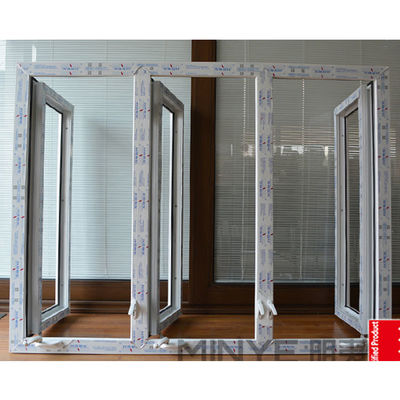 Shanghai Rehau Design de janela de PVC alemão com tira de borracha EPDM e dobradiça de segurança