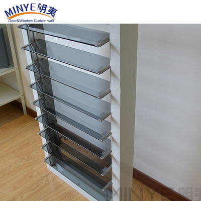 Cores personalizadas Exterior Louvers de alumínio Janela Obturador lâmina de vidro Manual janelas