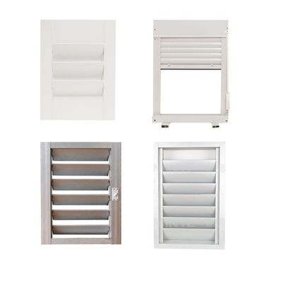 Moderno Design Exterior Alumínio Louvers Metal Janela com Janela de Vidro Duplo