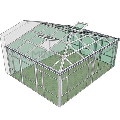 OEM/ODM Balcão Sala de sol de vidro com design de telhado inclinado e espessura de vidro de 5 mm 9Ar 5 mm