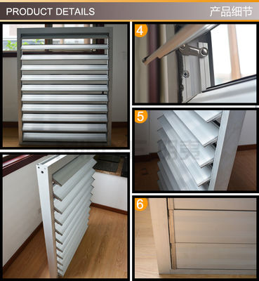 Moderno Design Exterior Alumínio Louvers Metal Janela com Janela de Vidro Duplo