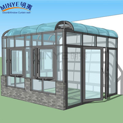 OEM/ODM Balcão Sala de sol de vidro com design de telhado inclinado e espessura de vidro de 5 mm 9Ar 5 mm