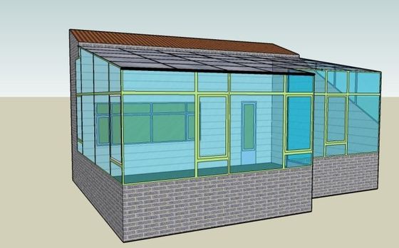 Sala de sol de vidro oculto duplo temperado originário de para Alumínio Quadro Casa de Verdura