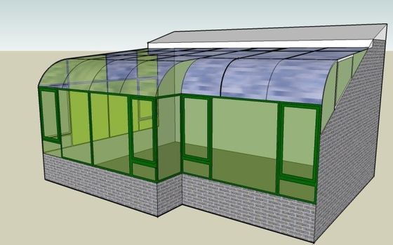 Sala de sol de vidro oculto duplo temperado originário de para Alumínio Quadro Casa de Verdura