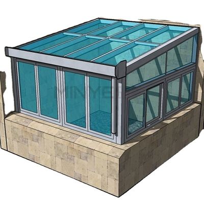 Sala de sol de jardim de alumínio moderno com isolamento térmico e vidro temperado duplo à prova de vento