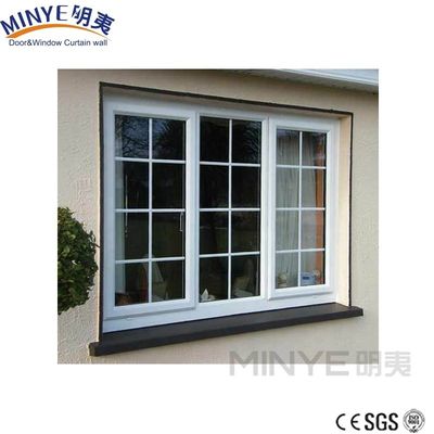 Janela deslizante de Upvc moderna com moldura de plástico à prova de vento e vidros duplos