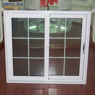 Janela deslizante de Upvc moderna com moldura de plástico à prova de vento e vidros duplos
