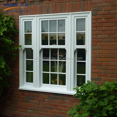 Janela deslizante de Upvc moderna com moldura de plástico à prova de vento e vidros duplos