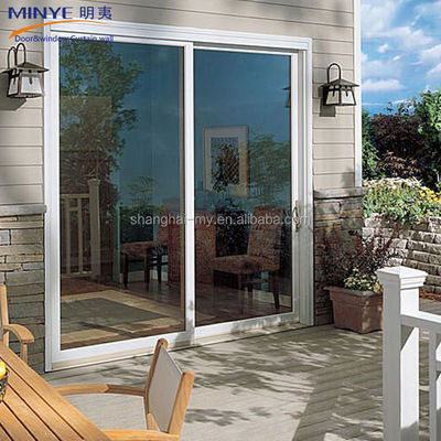 Modern Design exterior impermeável UPVC PVC francês porta do pátio de vidro deslizante para vilas