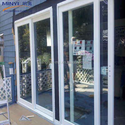 Modern Design exterior impermeável UPVC PVC francês porta do pátio de vidro deslizante para vilas