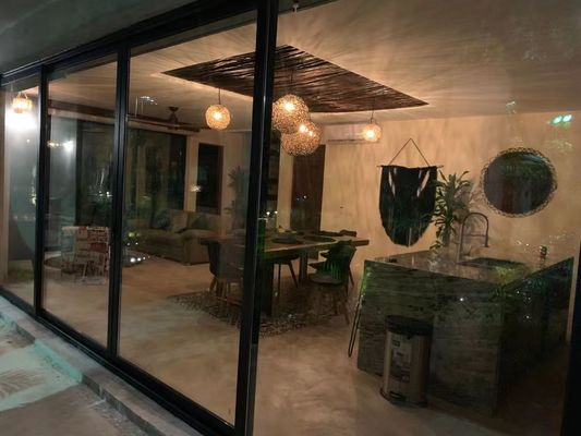 Janela de vidro deslizante de liga de alumínio de vidro duplo e portas de empilhadeira para design moderno