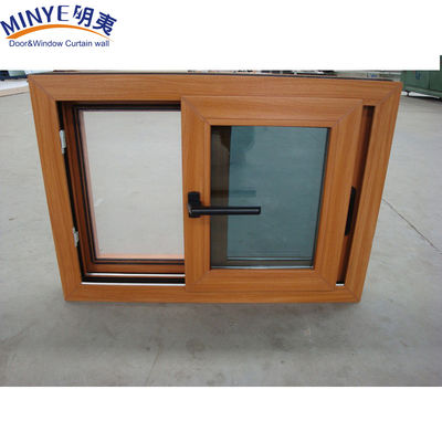 Quadro de plástico insonorizado UPVC/PVC Janela deslizante com vidros duplos de cor de madeira