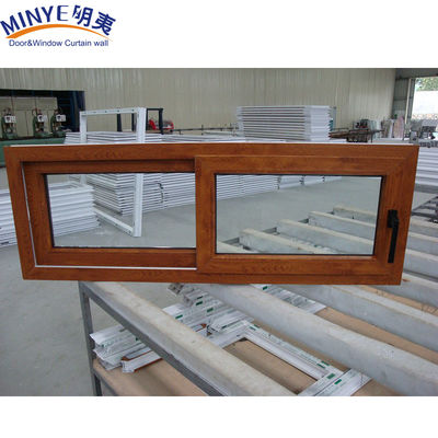Quadro de plástico insonorizado UPVC/PVC Janela deslizante com vidros duplos de cor de madeira