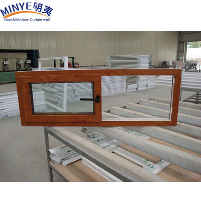 Quadro de plástico insonorizado UPVC/PVC Janela deslizante com vidros duplos de cor de madeira