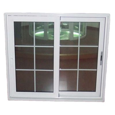 Janela deslizante de vidro temperado de PVC/PVC com grelhas decorativas e função à prova de vento