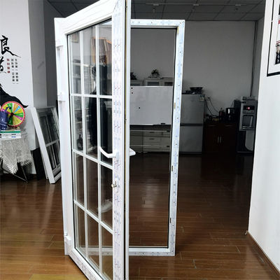 Janela deslizante de vidro temperado de PVC/PVC com grelhas decorativas e função à prova de vento