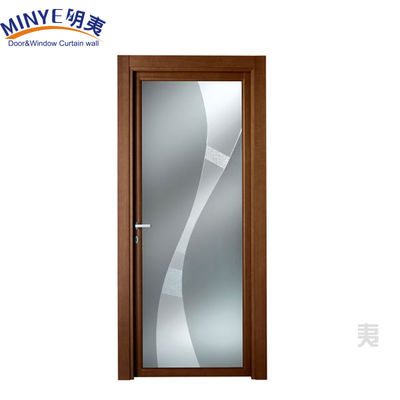 Porta interior de vidro temperado duplo com moldura de PVC e design decorativo