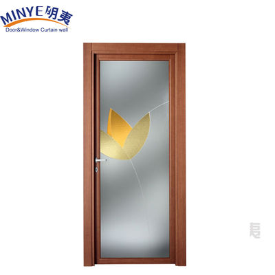 Porta interior de vidro temperado duplo com moldura de PVC e design decorativo