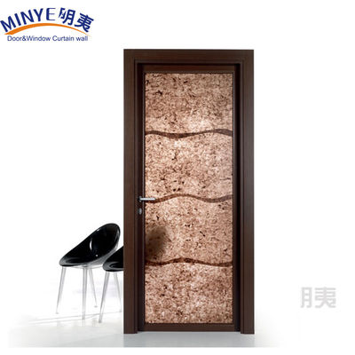 Porta interior de vidro temperado duplo com moldura de PVC e design decorativo