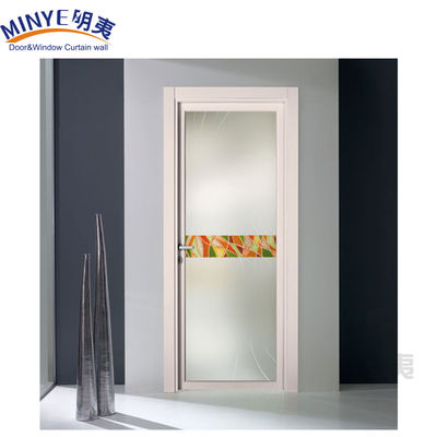 Porta interior de vidro temperado duplo com moldura de PVC e design decorativo