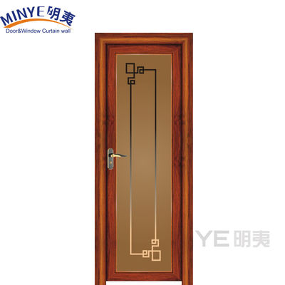 Porta interior de vidro temperado duplo com moldura de PVC e design decorativo