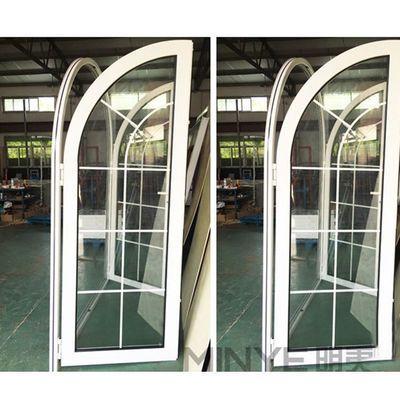 Revestimento de potência Francês Arco superior redondo Patio exterior Casement portas de vidro em qualquer cor