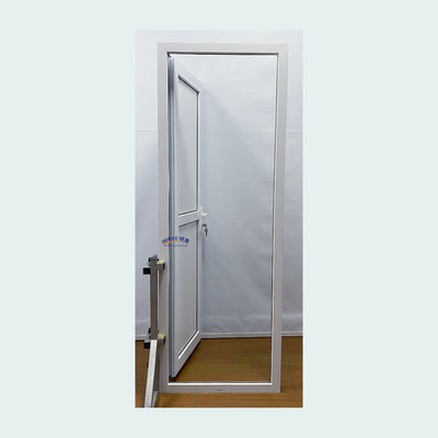 Porta de vidro temperado duplo de estilo francês UPVC com dobradiças verticais para porta de encaixe de PVC exportador