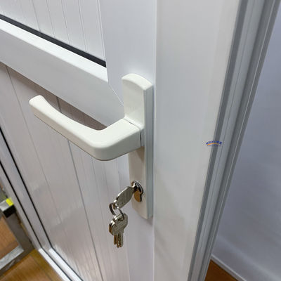 Porta de vidro temperado duplo de estilo francês UPVC com dobradiças verticais para porta de encaixe de PVC exportador