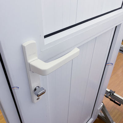 Porta de vidro temperado duplo de estilo francês UPVC com dobradiças verticais para porta de encaixe de PVC exportador