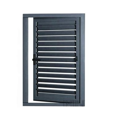 Moderno Design Alumínio Vertical Louver Manuseio Cranking Shutter Janela à prova de furacões