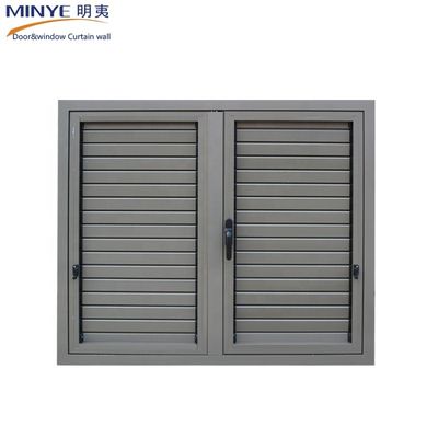Moderno Design Alumínio Vertical Louver Manuseio Cranking Shutter Janela à prova de furacões